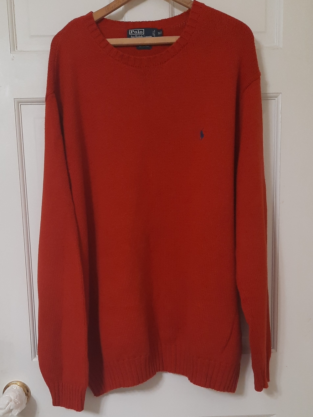 Polo by Ralph Lauren Men’s Bright Red Crewneck Sweater